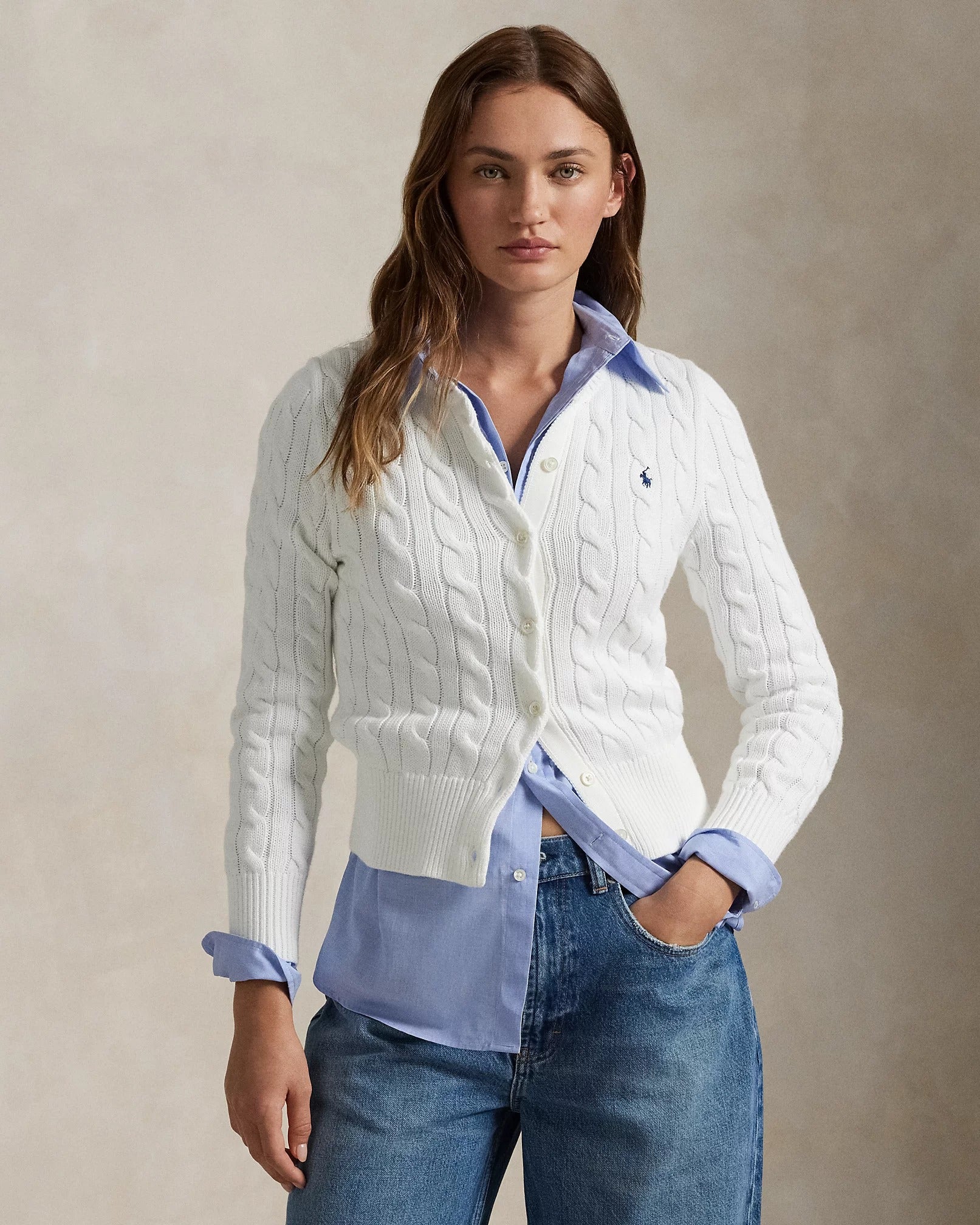 Cardigan R&L | Cotton cable knit